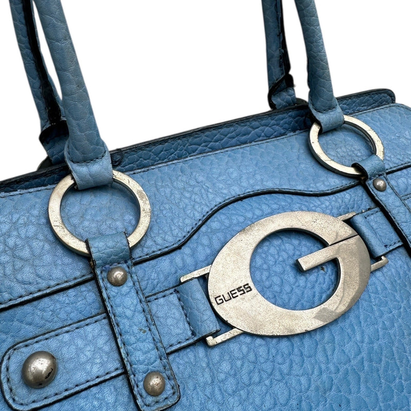Guess Babyblue Leather Shopper Handbag - vintageconcierge