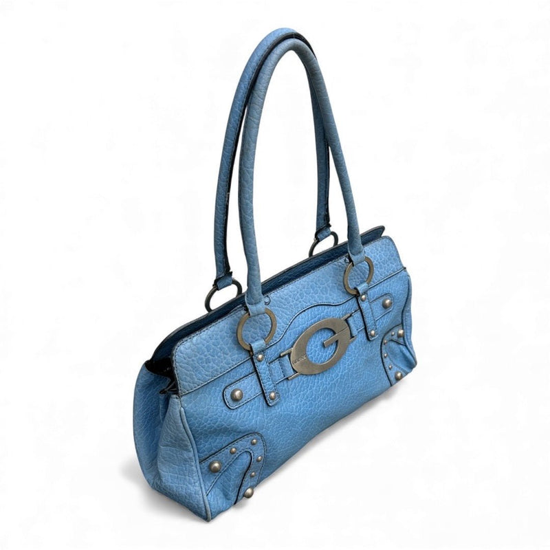 Guess Babyblue Leather Shopper Handbag - vintageconcierge