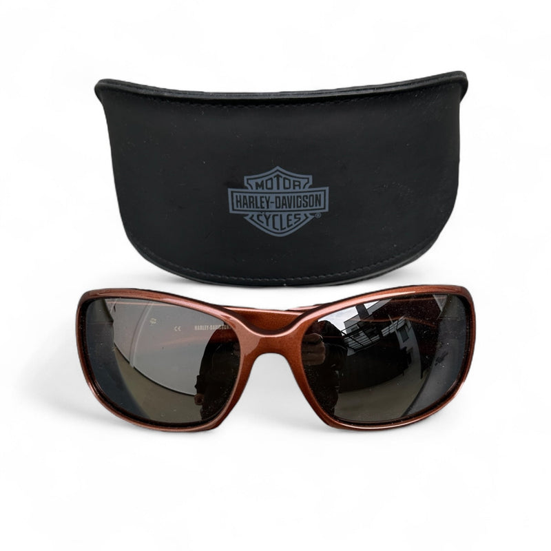 Harley Davidson Vintage Sonnenbrille Braun – Rhinestone Wing Logo Shades - vintageconcierge