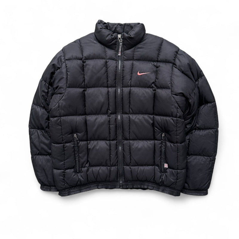 Nike Vintage Y2K Puffer Daunenjacke Schwarz Pink