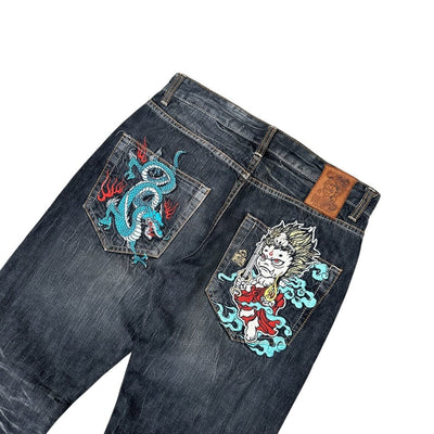 Jizo Japanese Dragon Y2K Jeans - vintageconcierge