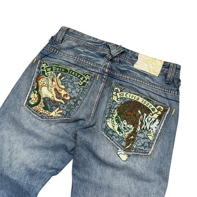 Le Paco Vintage Dragon & Tiger Jeans - vintageconcierge