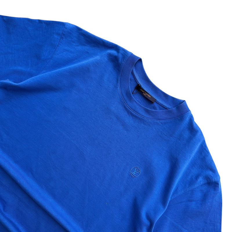 Louis Vuitton Monogram T-Shirt Embroidery Blue - vintageconcierge