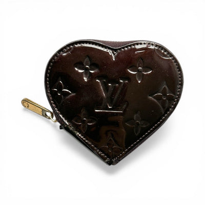 Louis Vuitton Monogram Vernis Heart Coin Purse Brown - vintageconcierge