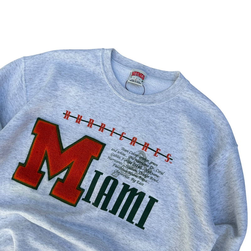 Miami Hurricanes Vintage Sweatshirt – Made in USA | Nutmeg Mills 90s College Crewneck - vintageconcierge