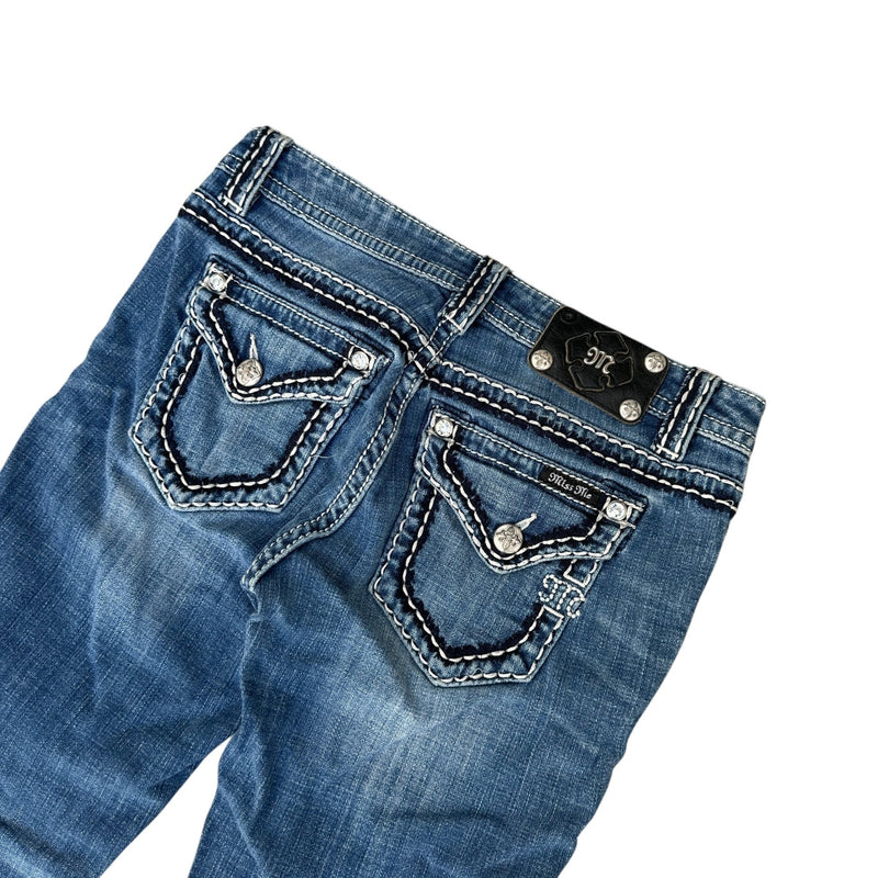 Miss Me Low Waist Y2K Bootcut Jeans - vintageconcierge