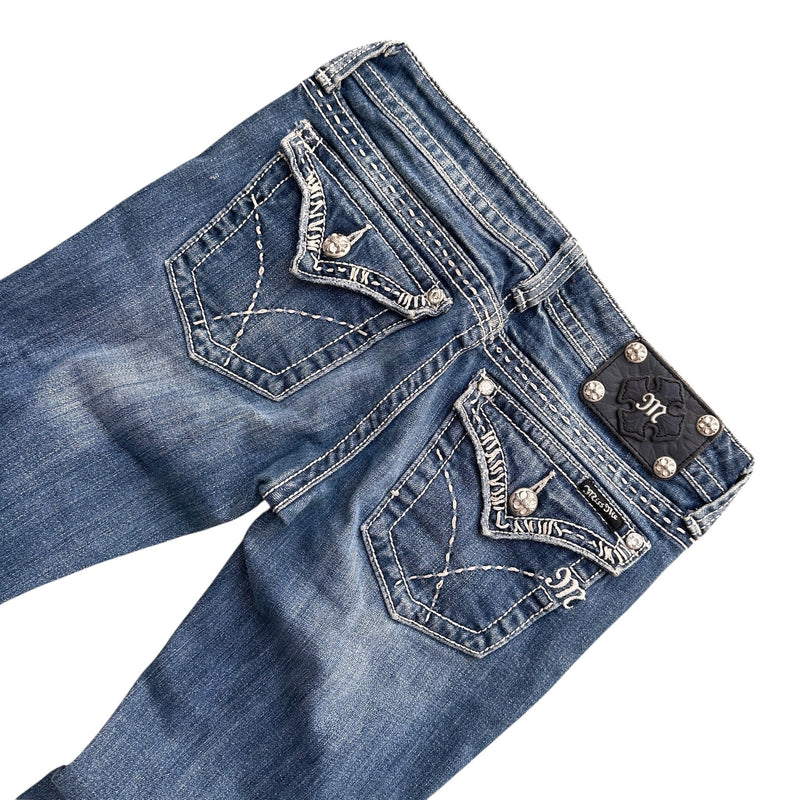 Miss Me Low Waist Y2K Bootcut Jeans - vintageconcierge