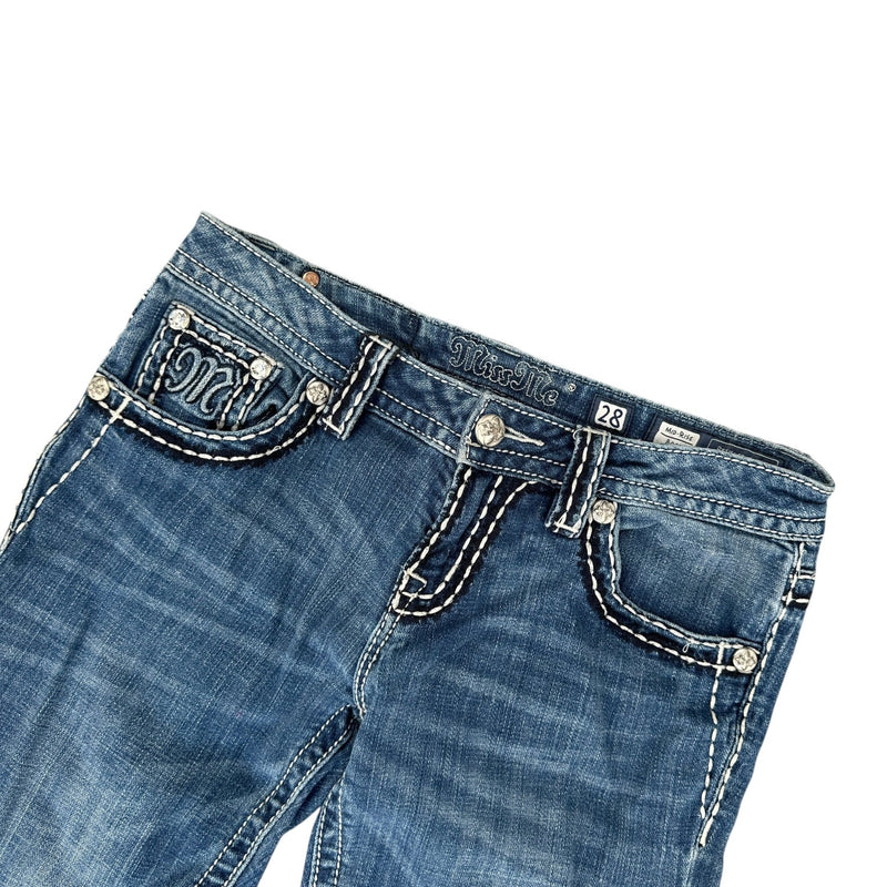 Miss Me Low Waist Y2K Bootcut Jeans - vintageconcierge