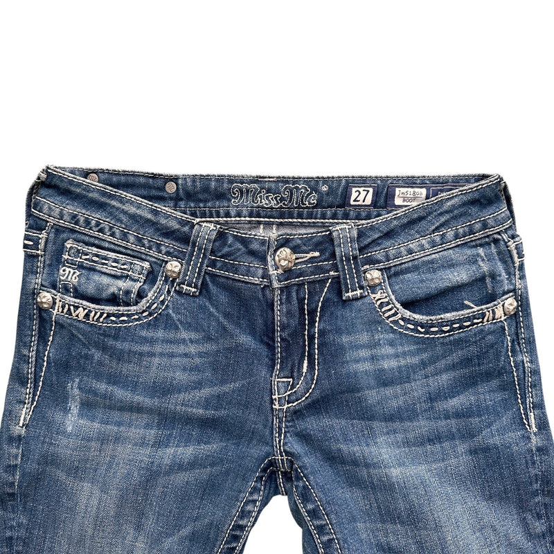 Miss Me Low Waist Y2K Bootcut Jeans - vintageconcierge