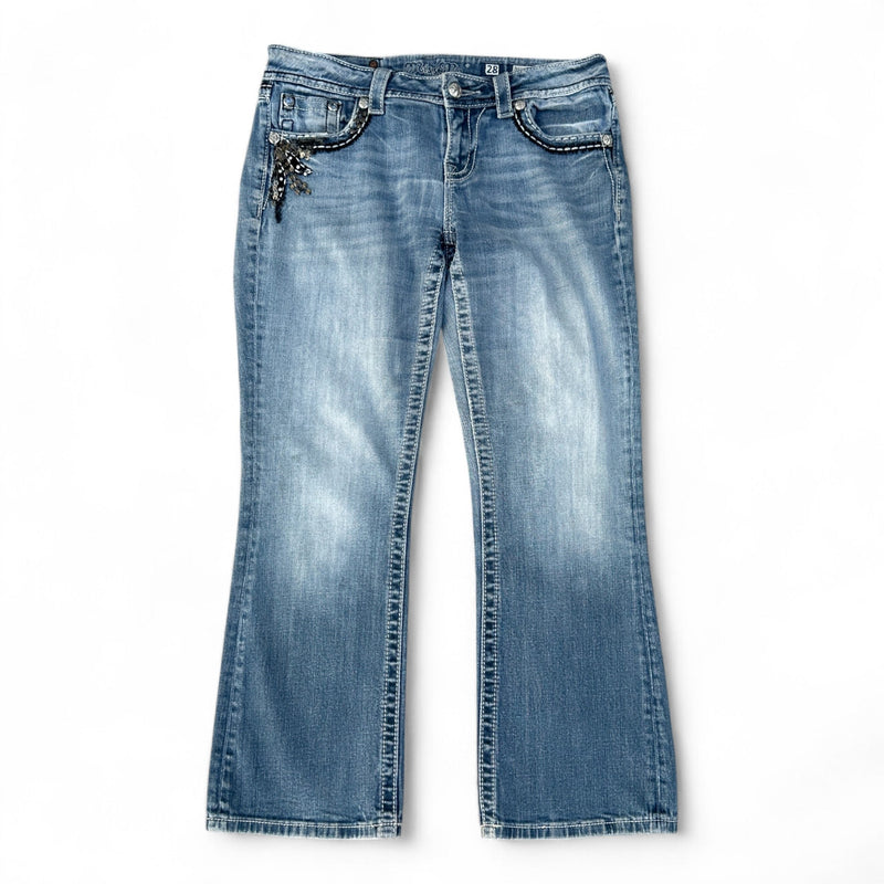 Miss Me Low Waist Y2K Bootcut Jeans - vintageconcierge