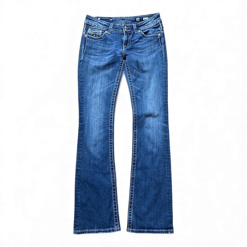 Miss Me Y2K Low Waist Bootcut Jeans - vintageconcierge