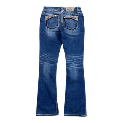 Miss Me Y2K Low Waist Bootcut Jeans in Größe M, mit lockerer Passform und niedriger Taille, aus Denim gefertigt.