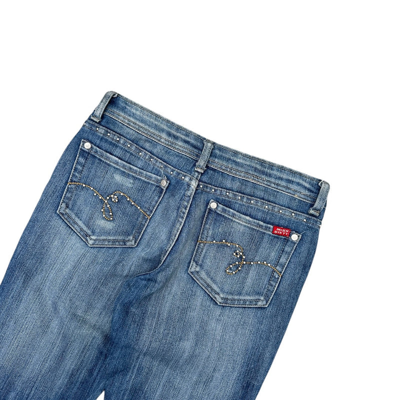 Miss Sixty Y2K Bootcut Studded Jeans - vintageconcierge