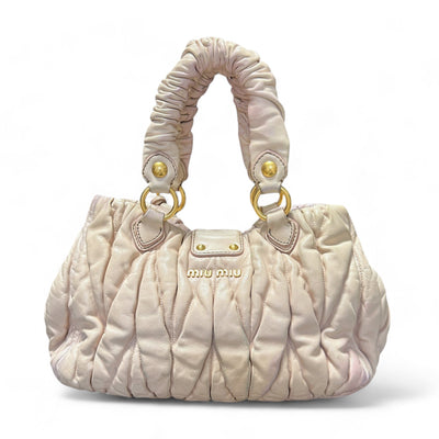 Miu Miu Matalassé Beige Handbag - vintageconcierge