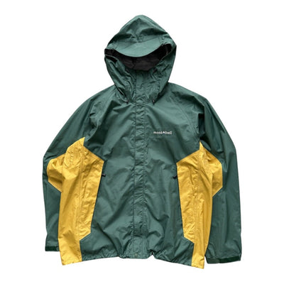 Montbell Vintage Shell Rain Jacket Green Yellow | XL - vintageconcierge