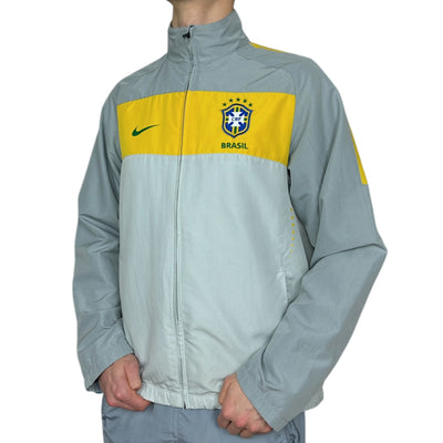 Nike Brasil Vintage 2010 Trackjacke Grau Gelb - vintageconcierge
