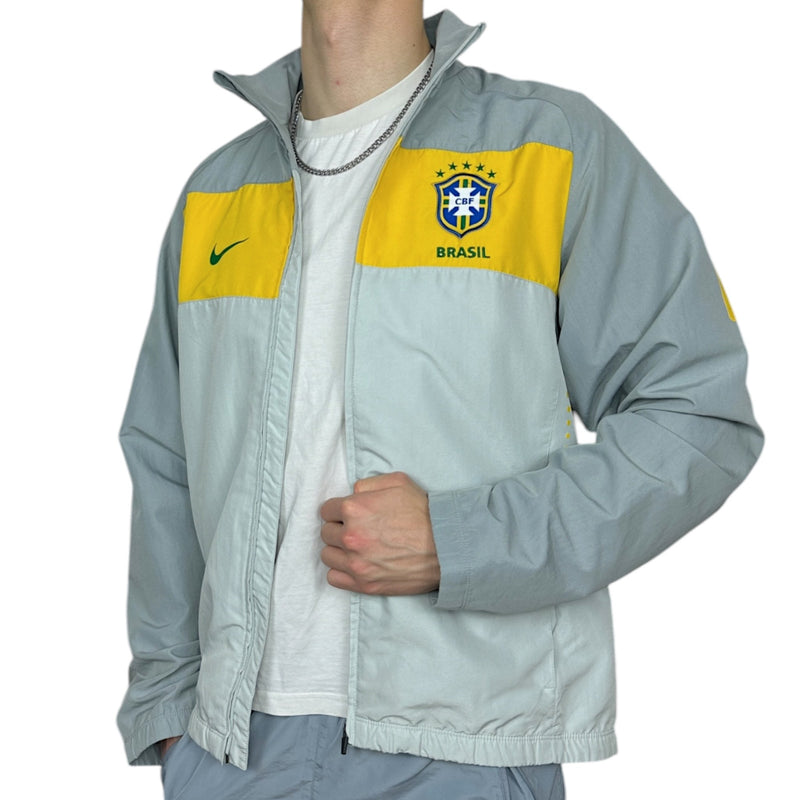 Nike Brasil Vintage 2010 Trackjacke Grau Gelb - vintageconcierge
