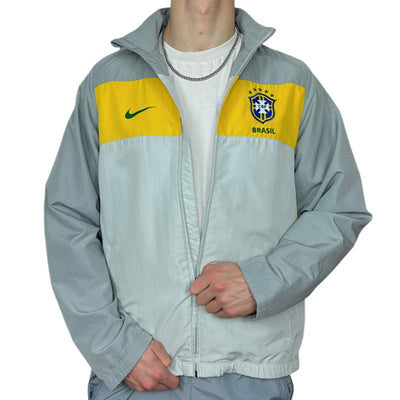Nike Brasil Vintage 2010 Trackjacke Grau Gelb - vintageconcierge