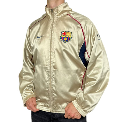 Nike FC Barcelona 2001 - 02 Rare Trackjacke Gold - vintageconcierge