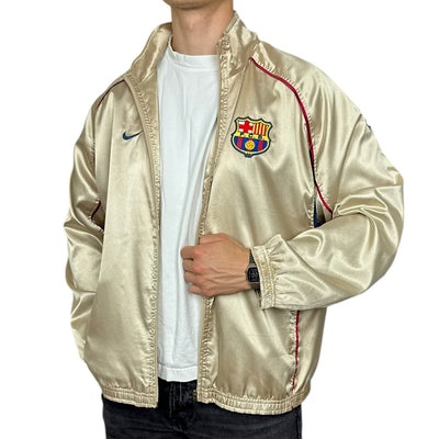Nike FC Barcelona 2001 - 02 Rare Trackjacke Gold - vintageconcierge