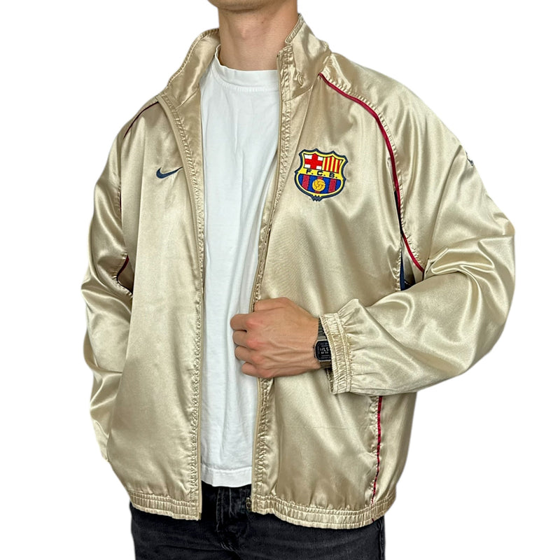 Nike FC Barcelona 2001 - 02 Rare Trackjacke Gold - vintageconcierge