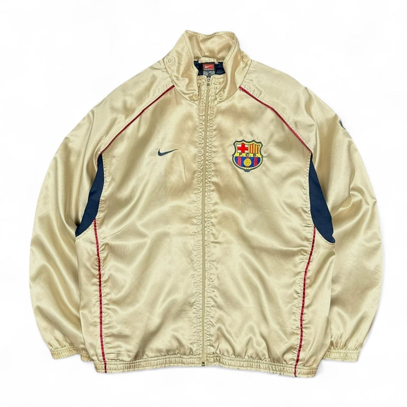 Nike FC Barcelona 2001 - 02 Rare Trackjacke Gold - vintageconcierge