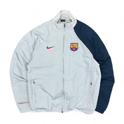 Nike Vintage 2004 - 05 FC Barcelona Trackjacke Grau Schwarz - vintageconcierge