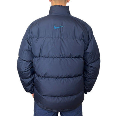 Nike Vintage 90s Center - Swoosh Pufferjacke Navy - vintageconcierge