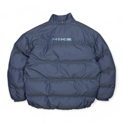 Nike Vintage 90s Down Pufferjacke Grau Blau - vintageconcierge