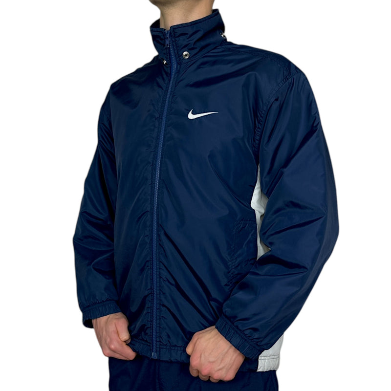 Nike Vintage 90s Padded Jacke Navy - vintageconcierge