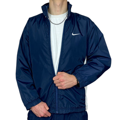 Nike Vintage 90s Padded Jacke Navy - vintageconcierge