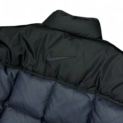 Nike Vintage 90s rare Center - Swoosh Down Pufferjacke Navy - vintageconcierge