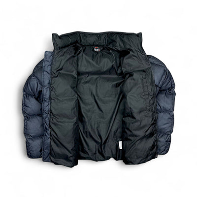 Nike Vintage 90s rare Center - Swoosh Down Pufferjacke Navy - vintageconcierge