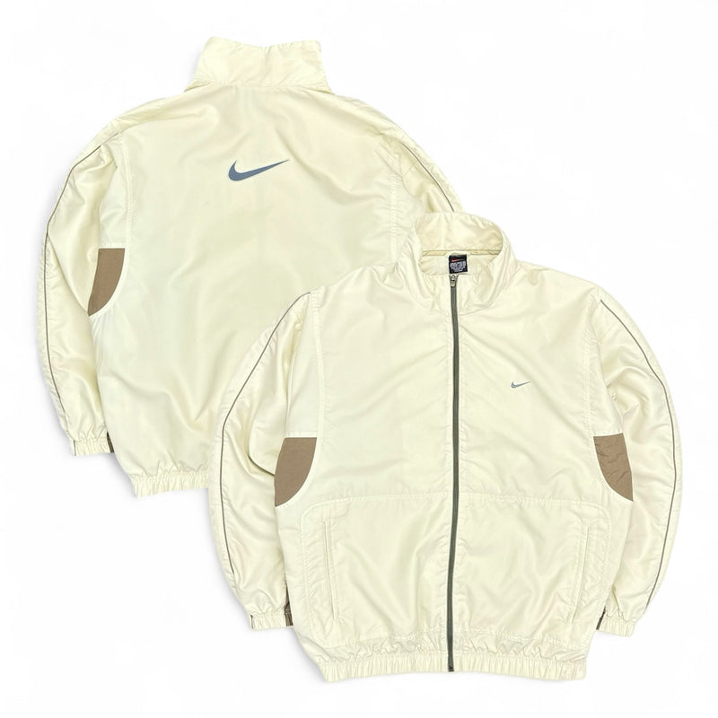 Nike Vintage 90s Trackjacke Beige Braun - vintageconcierge