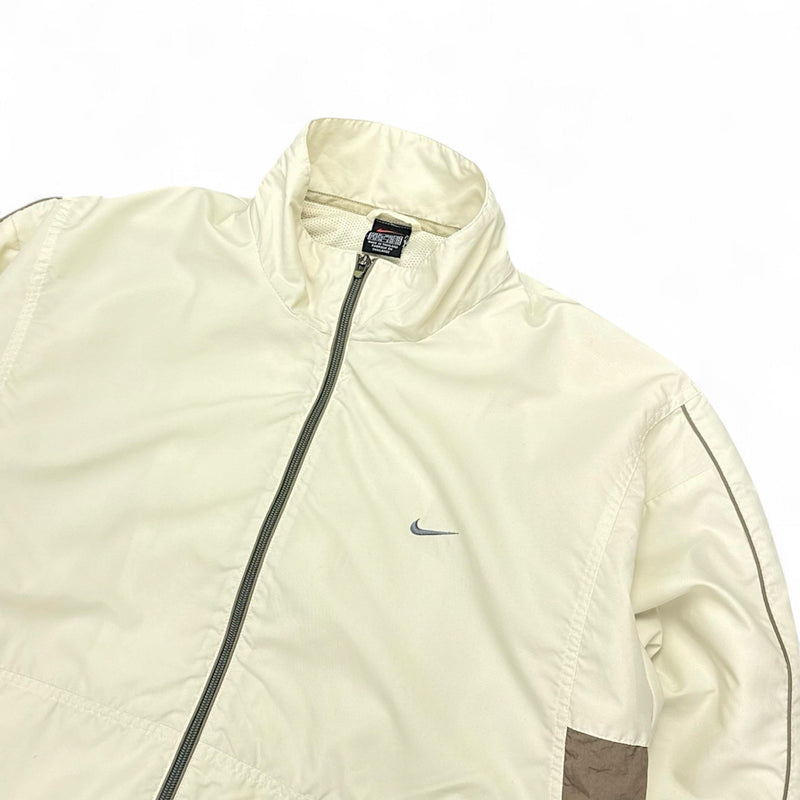 Nike Vintage 90s Trackjacke Beige Braun - vintageconcierge