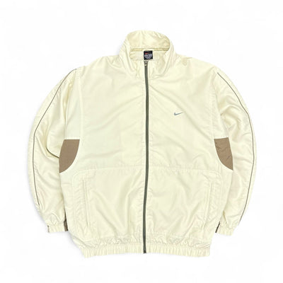 Nike Vintage 90s Trackjacke Beige Braun - vintageconcierge