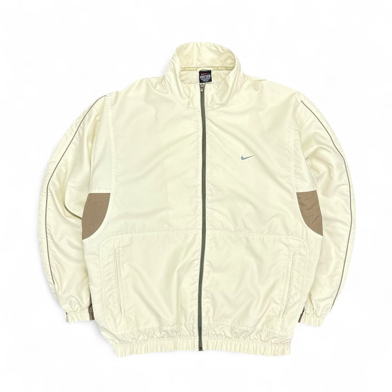 Nike Vintage 90s Trackjacke Beige Braun - vintageconcierge