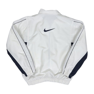 Nike Vintage 90s Trackjacke Center - Swoosh Weiß Navy - vintageconcierge