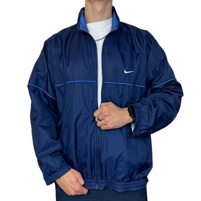 Nike Vintage 90s Trackjacke Navy - vintageconcierge