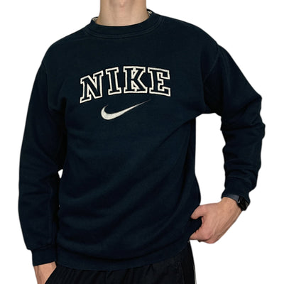 Nike Vintage Spellout Y2K Sweater Navy - vintageconcierge