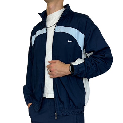 Nike Vintage Trackjacke Navy Babyblau - vintageconcierge