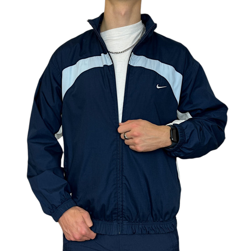 Nike Vintage Trackjacke Navy Babyblau - vintageconcierge