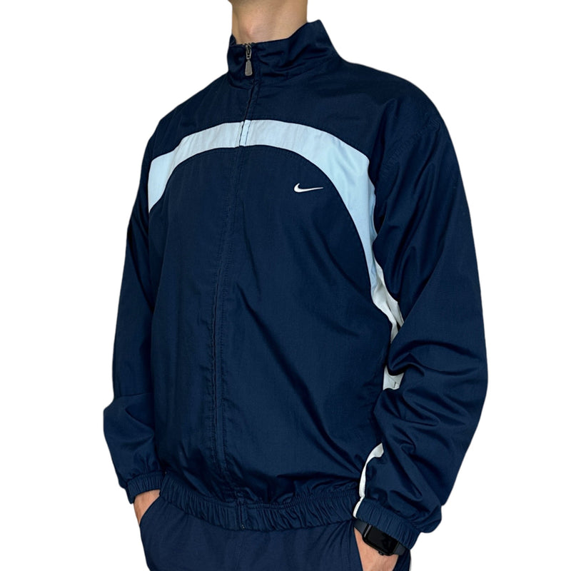 Nike Vintage Trackjacke Navy Babyblau - vintageconcierge