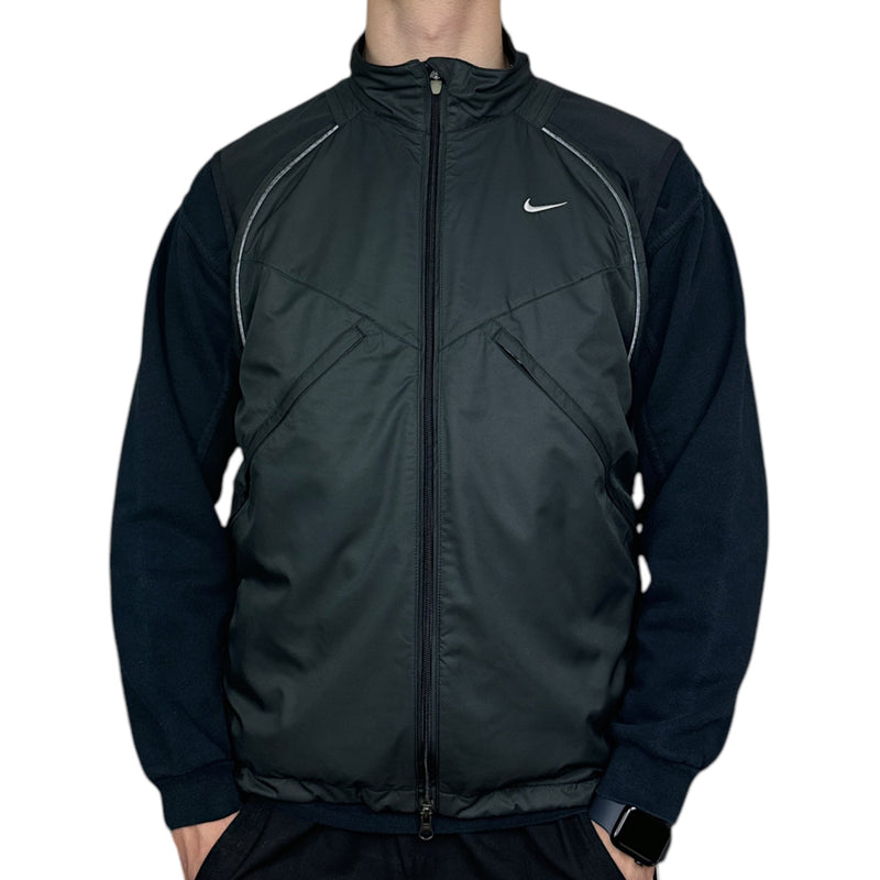 Nike Vintage Y2K 2 in 1 Tactical Trackjacke Vest Grau - vintageconcierge