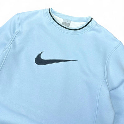 Nike Vintage Y2K Center - Swoosh Sweater Hellblau - vintageconcierge