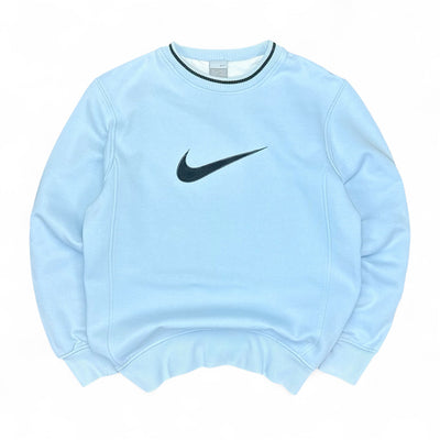 Nike Vintage Y2K Center - Swoosh Sweater Hellblau - vintageconcierge