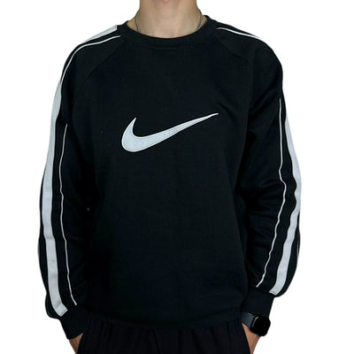 Nike Vintage Y2K Center - Swoosh Sweater Schwarz - vintageconcierge