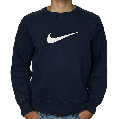 Nike Vintage Y2K Center - Swooshed Sweater Navy - vintageconcierge