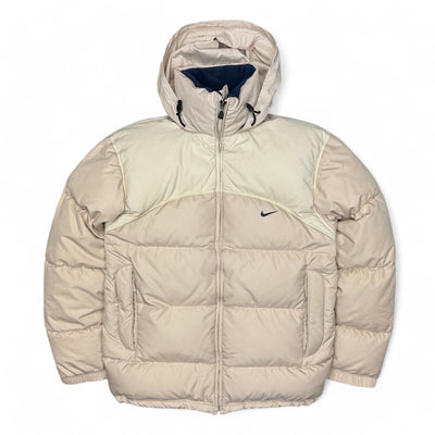 Nike Vintage Y2K Down Pufferjacke Beige - vintageconcierge