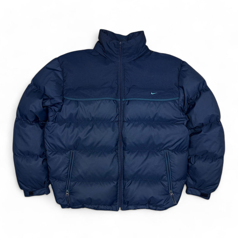 Nike Vintage Y2K Down Pufferjacke Navy - vintageconcierge
